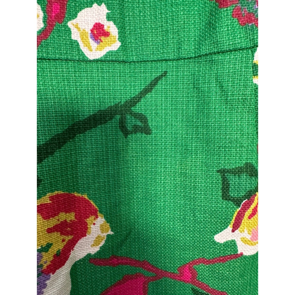 J Crew Green Floral Sleeveless Fit Flare Dress Women Size 6 - Picture 6 of 9